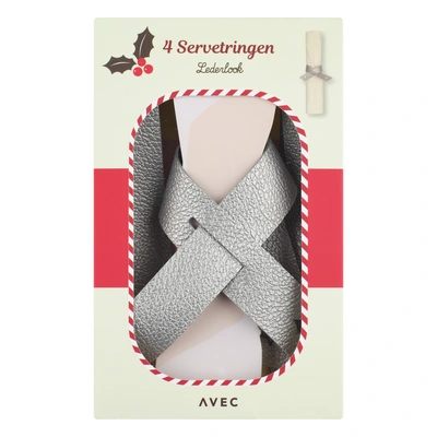 pdp-image-Avec Servetringen zilverkleurig lederlook