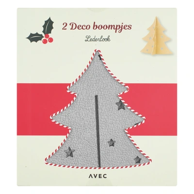 pdp-image-Avec Kerstboom deco zilverkleurig lederlook