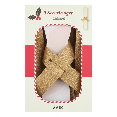 pdp-image-Avec Servetringen goudkleurig lederlook