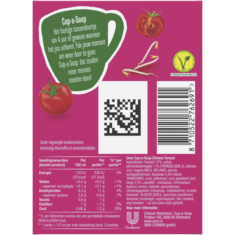 Een afbeelding van Unox Cup-a-soup chinese tomaat