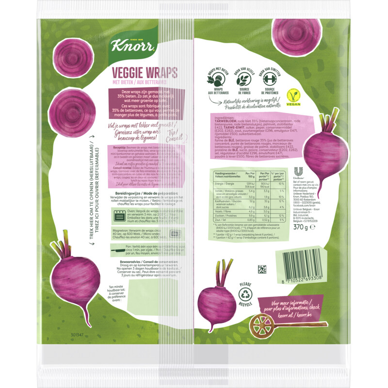 Een afbeelding van Knorr Veggie wraps bieten