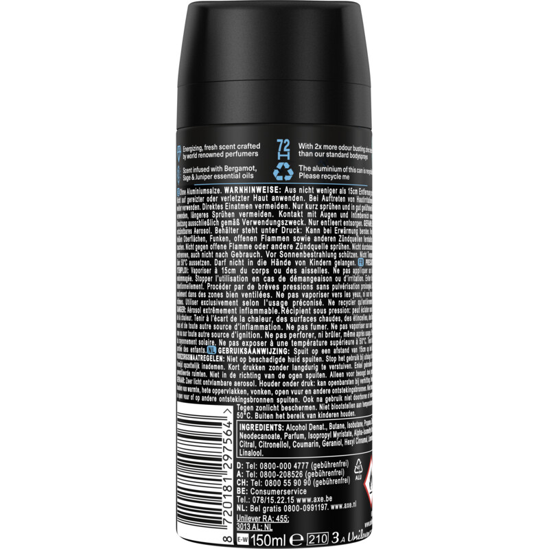 Een afbeelding van Axe Aqua bergamot deodorant bodyspray