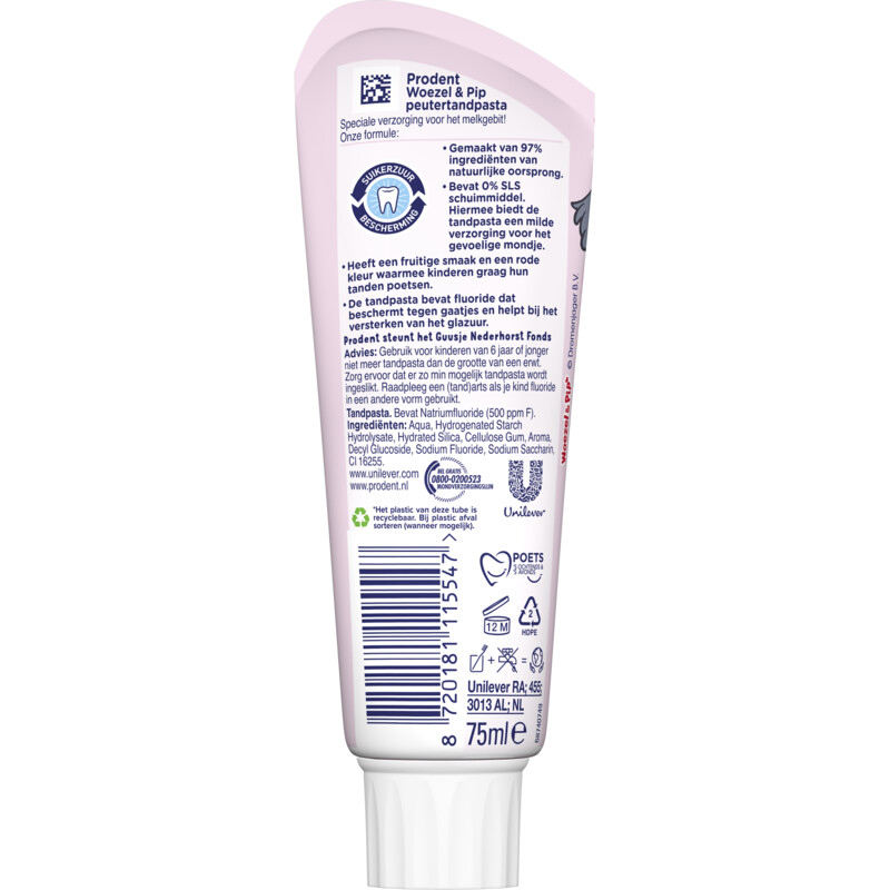 Een afbeelding van Prodent Woezel & pip tandpasta 0-6 jaar