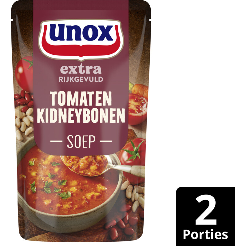 Een afbeelding van Unox Tomaat kidneybonensoep