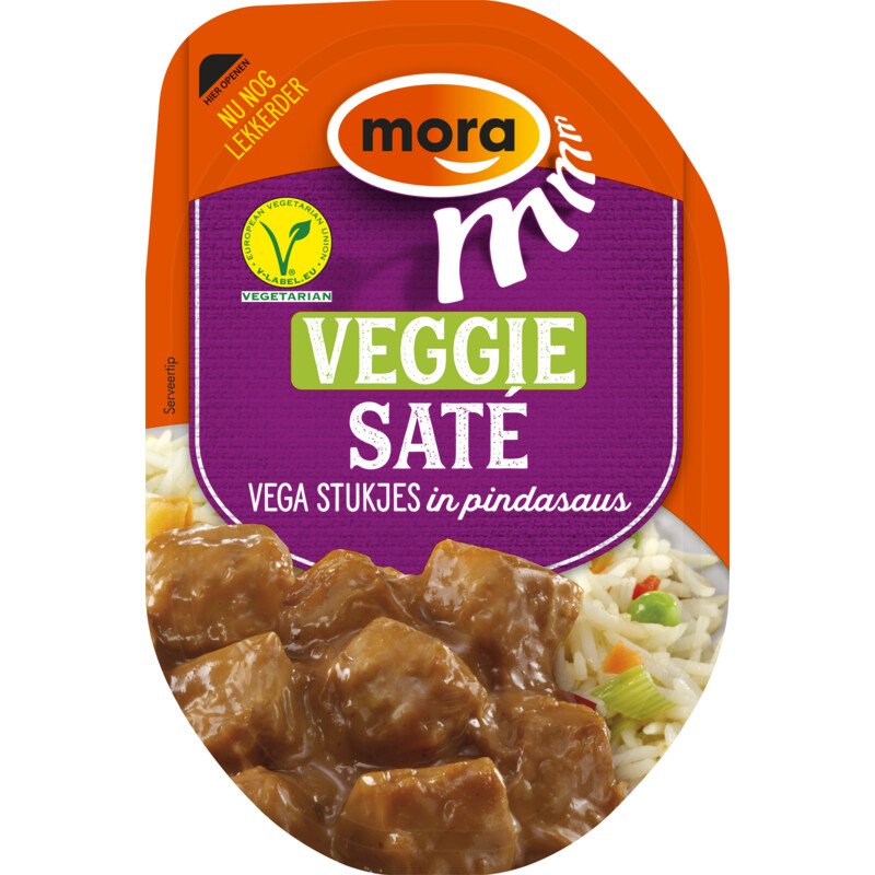 Een afbeelding van Mora Veggie sate in pindasaus