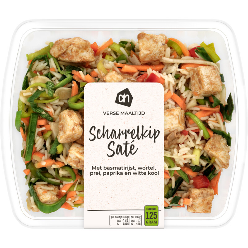 Een afbeelding van AH Verse maaltijd kip saté