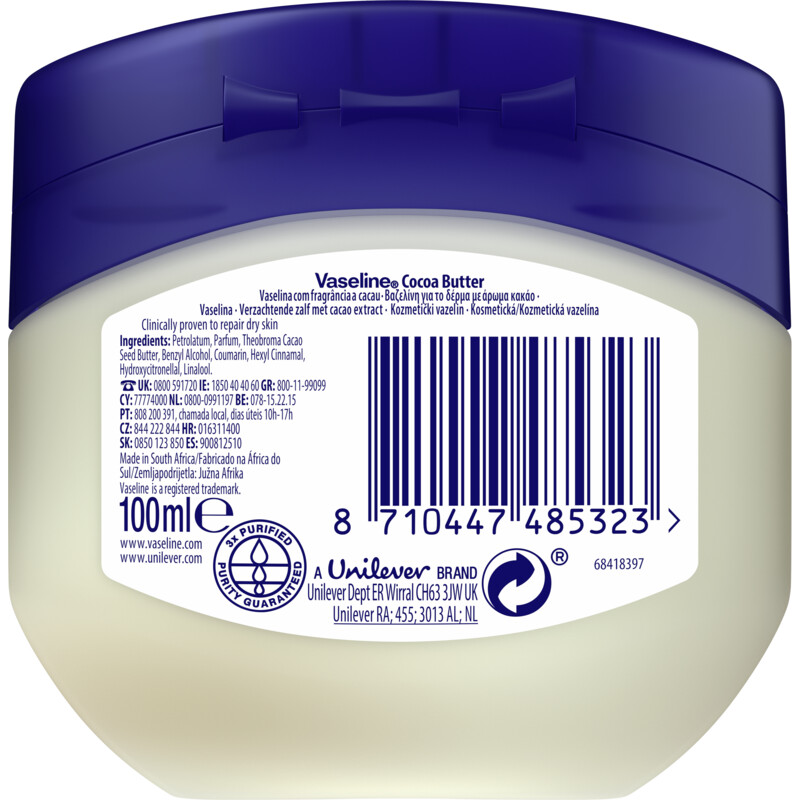 Een afbeelding van Vaseline Cocoa butter moisturising jelly