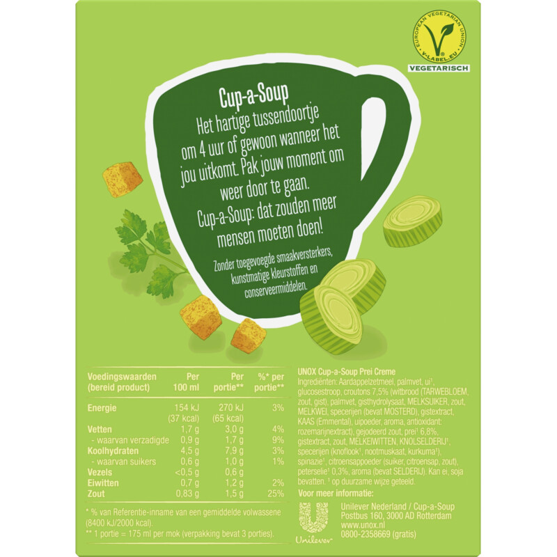Een afbeelding van Unox Cup-a-soup prei créme