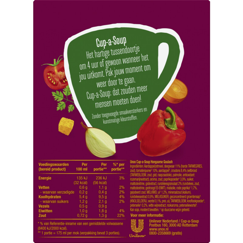 Een afbeelding van Unox Cup-a-soup Hongaarse goulash