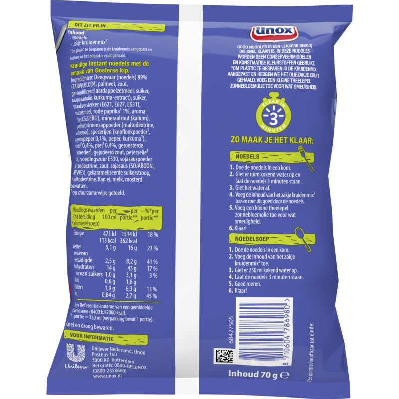 Een afbeelding van Unox Good noodles oosterse kip