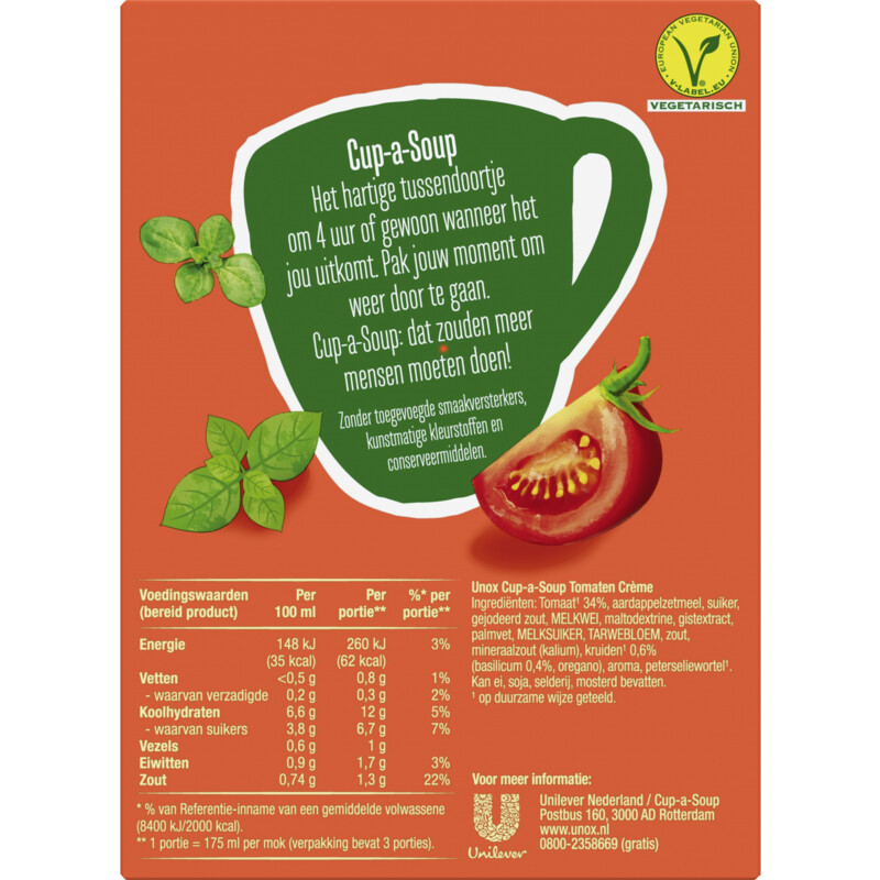 Een afbeelding van Unox Cup-a-soup tomaten créme