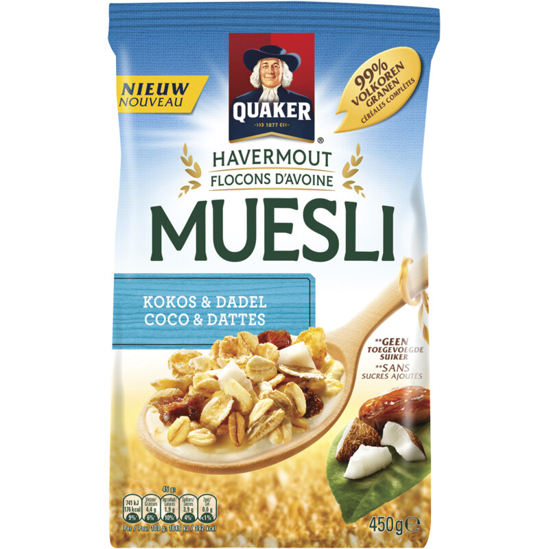 Een afbeelding van Quaker Muesli kokos & dadel