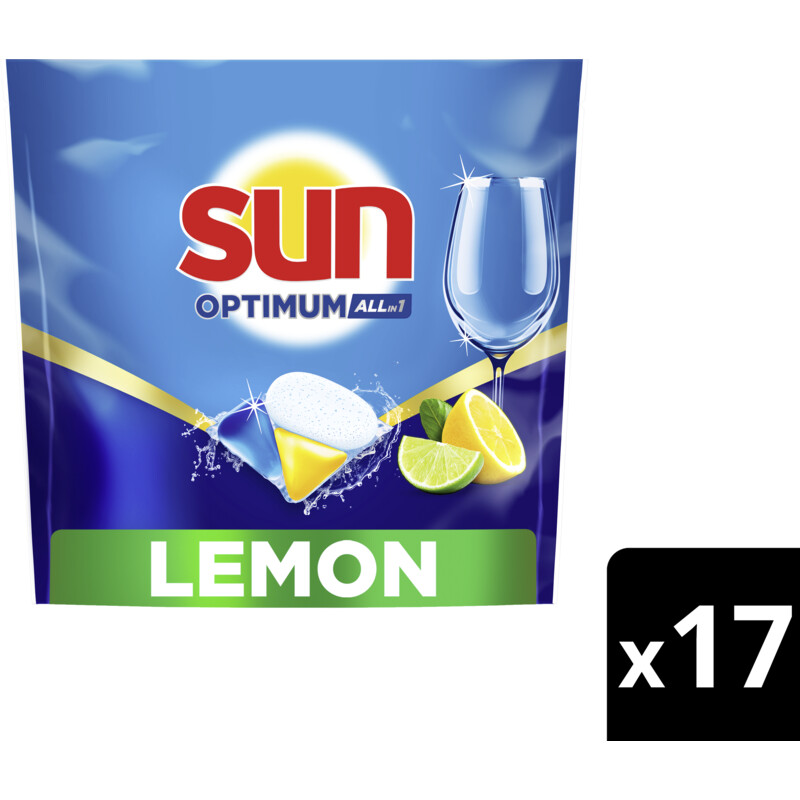 Een afbeelding van Sun Optimum all-in-1 citroen vaatwascapsules