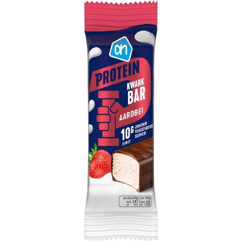 Een afbeelding van AH Protein kwark bar aardbei