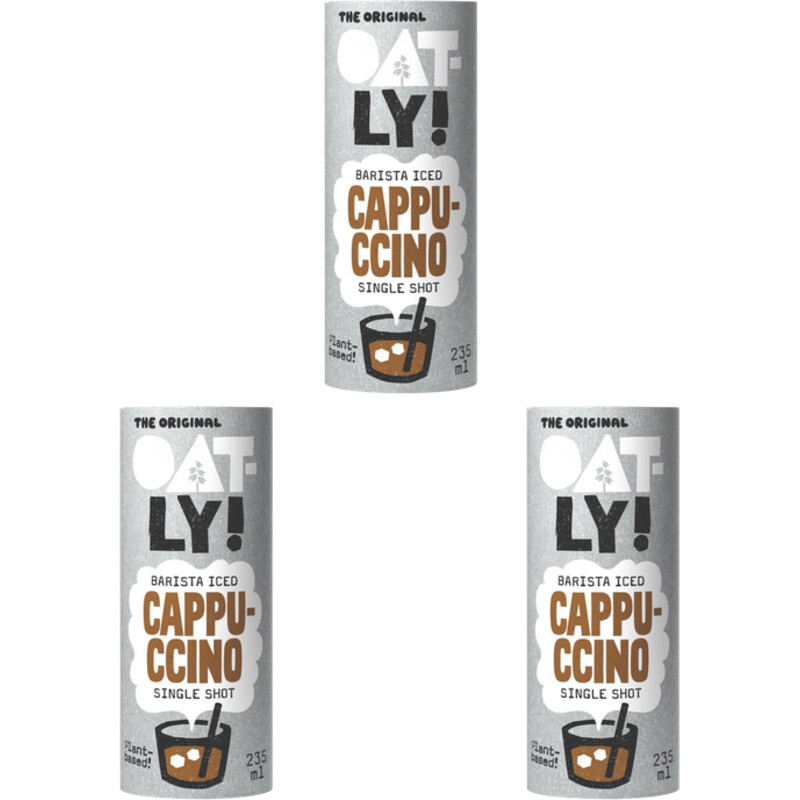 Een afbeelding van Oatly! Barista iced cappuccino single 3-pack