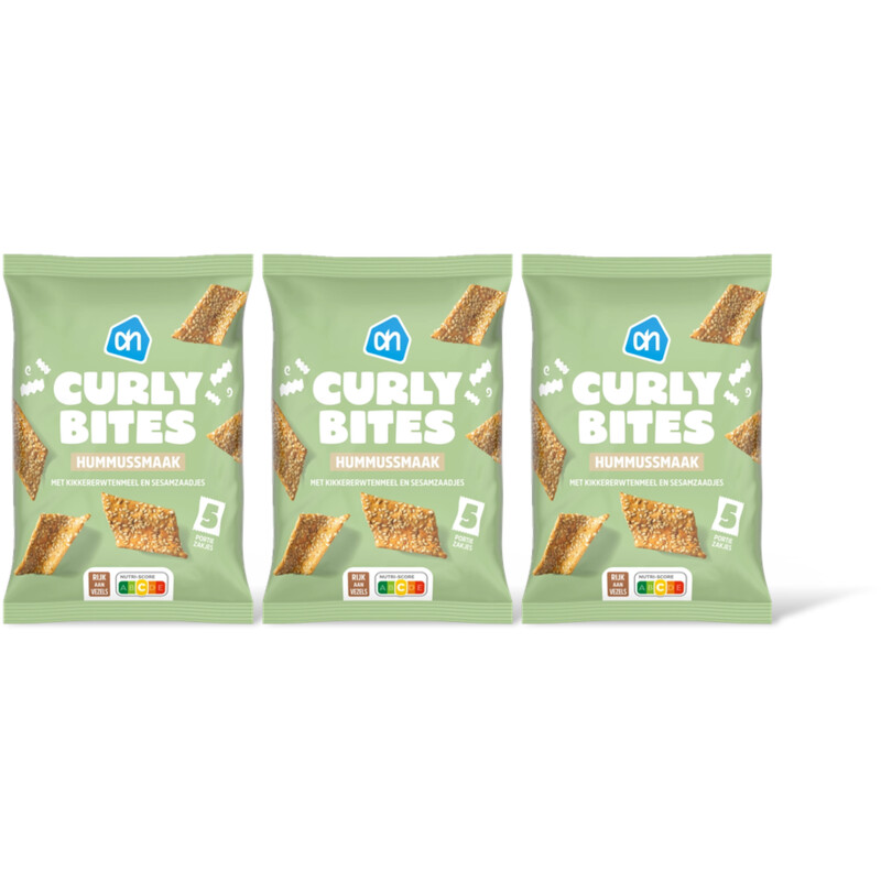 AH Curly bites hummusmaak 3-pack