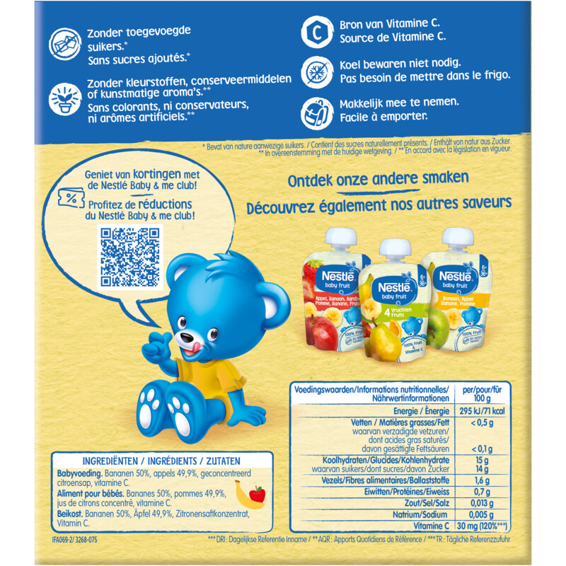 Een afbeelding van Nestlé Fruit appel banaan 6+ bel