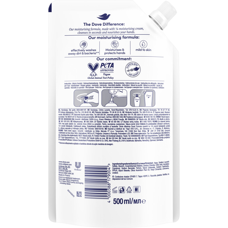 Een afbeelding van Dove Deeply nourishing handzeep navulzak