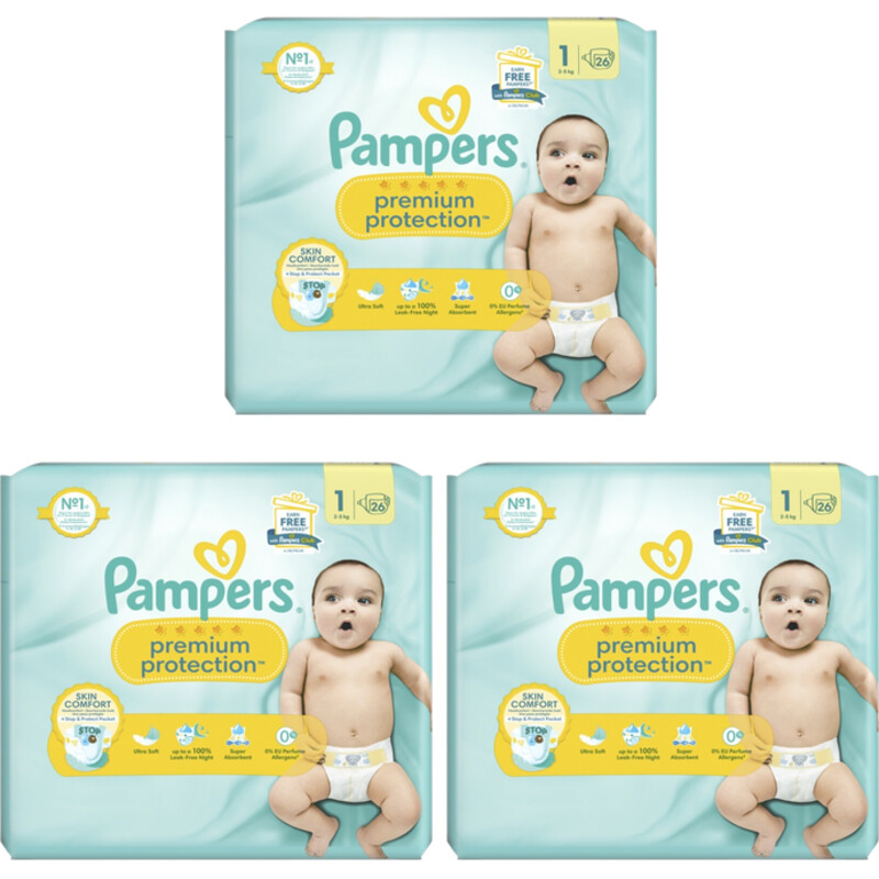 Een afbeelding van Pampers Premium protection luiers maat 1 4-pack