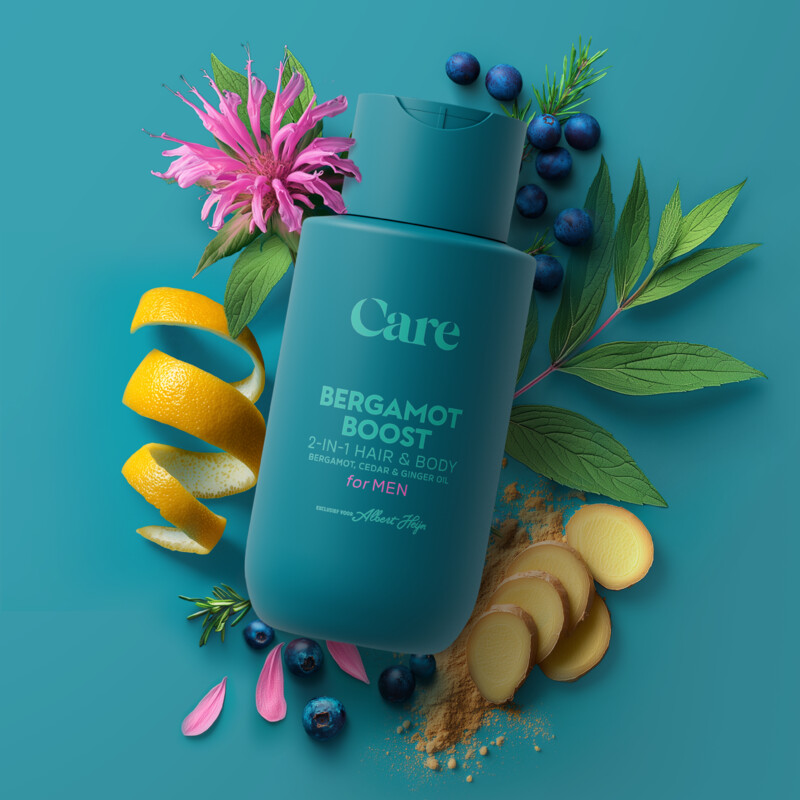 Een afbeelding van Care Bergamot boost hair & body for men