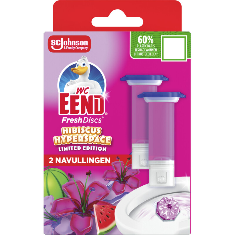 Een afbeelding van WC-Eend Fresh discs mango-verse duo navulling