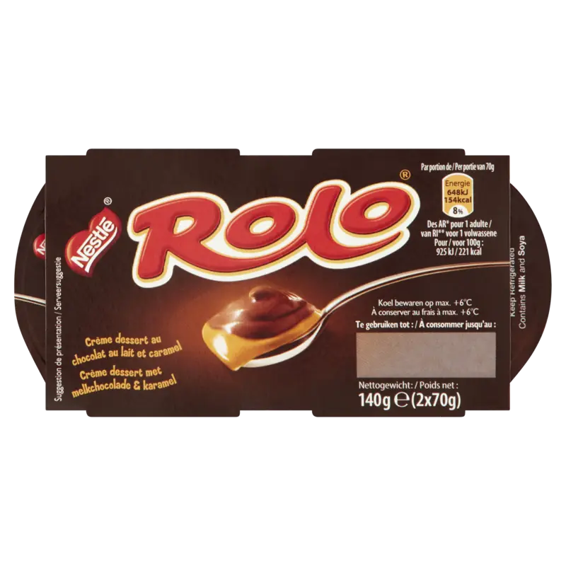 Rolo Crème Dessert met Melkchocolade & Karamel