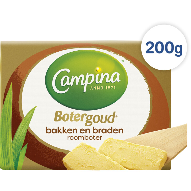 Een afbeelding van Campina Botergoud bakken & braden roomboter