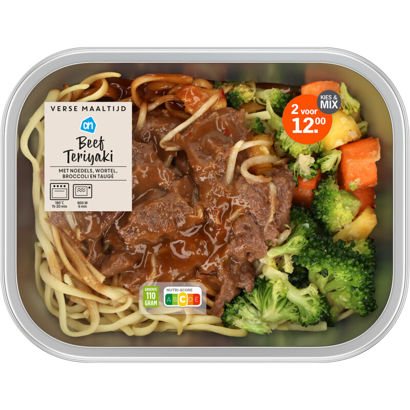 Een afbeelding van AH Verse maaltijd beef teriyaki