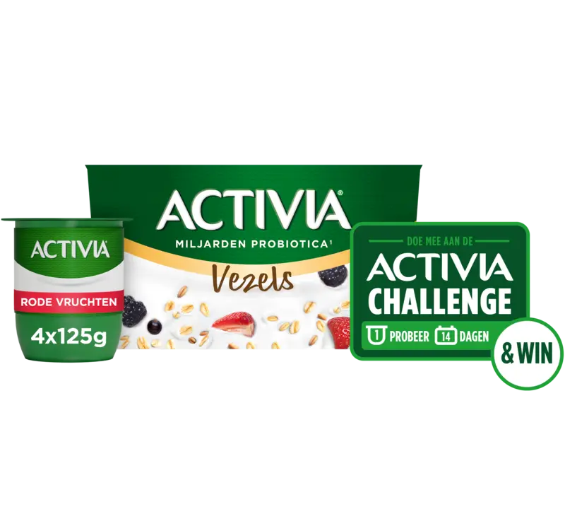 Activia Yoghurt vezels rode vruchten 4-pack