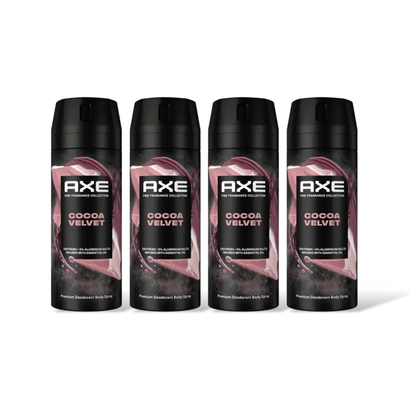 Axe Cocoa velvet deodorant bodyspray 4-pack