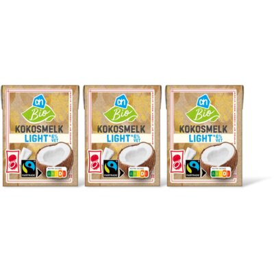 pdp-image-AH Biologisch Kokosmelk light 6% vet 3-pack
