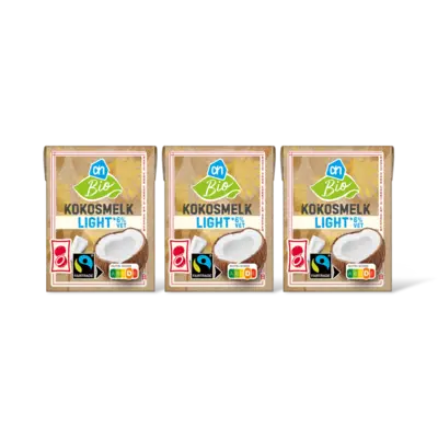 pdp-image-AH Biologisch Kokosmelk light 6% vet 3-pack