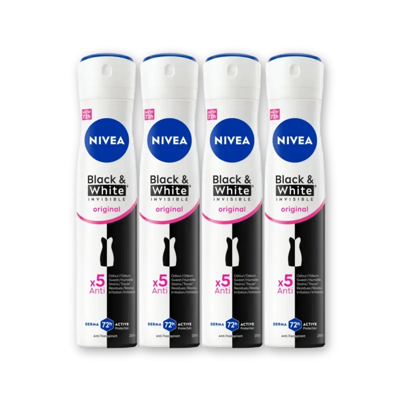 NIVEA Black & white original anti-transp 4pack