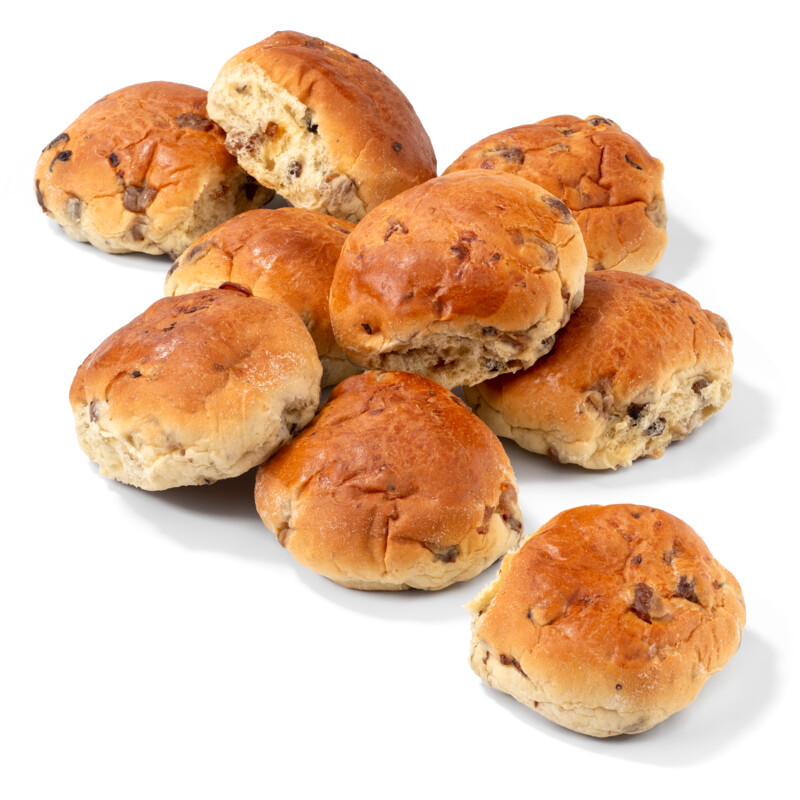 Een afbeelding van AH Extra lang lekker mini rozijnenbollen