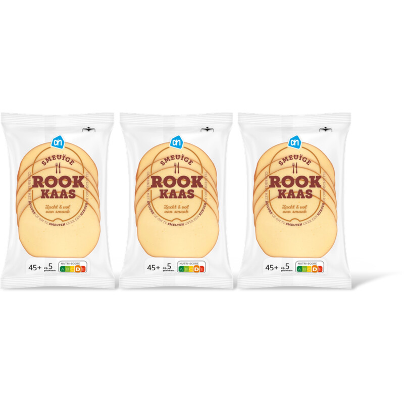 AH SmeuÃ¯ge rookkaas 45+ plakken 3-pack