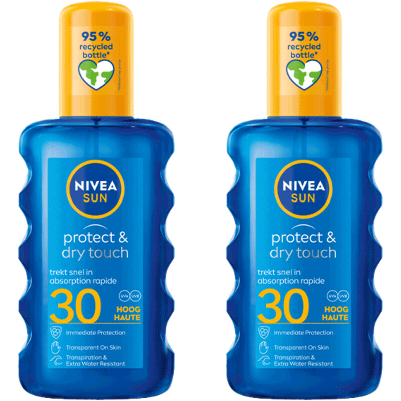 Een afbeelding van Nivea Sun Protect & dry touch spray spf30 2-pack