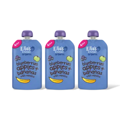 pdp-image-Ella's kitchen Blauwe bessen, appels, bananen 4m+ 3-pck