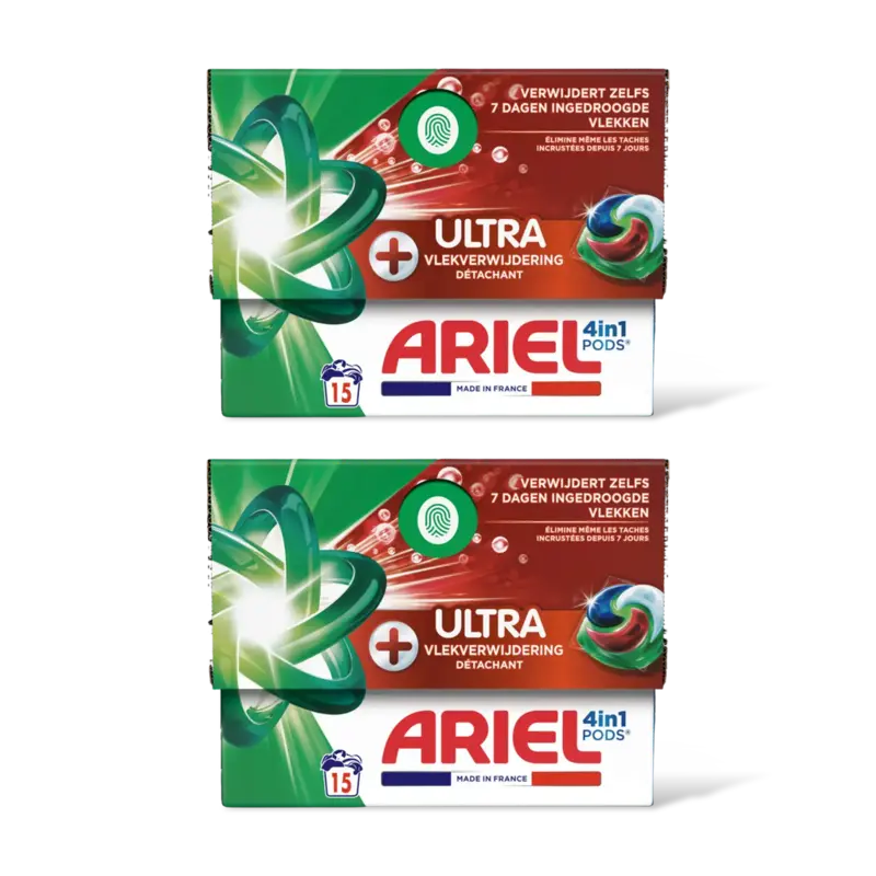 Ariel 4in1 pods+ ultra wasmiddelcapsules 2-pck