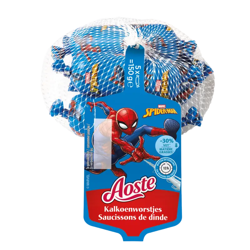 Aoste Spider-Man kalkoenworstjes bel