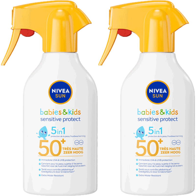 Een afbeelding van Nivea Sun Babies&kids zonnespray spf50+ 2-pack