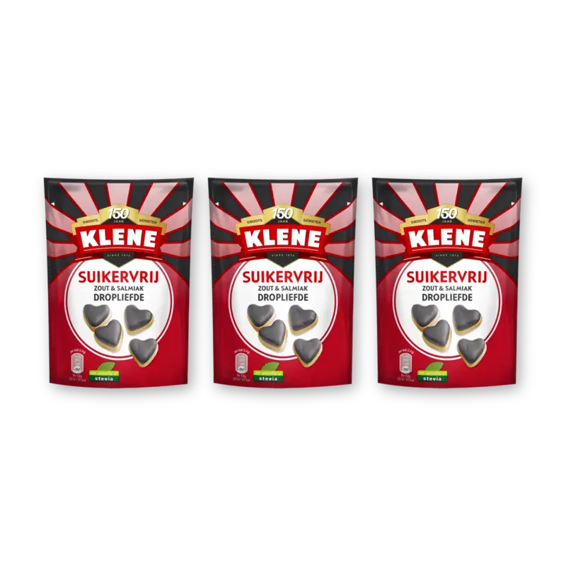 Klene Suikervrij zout&salmiak droplief 3-pack