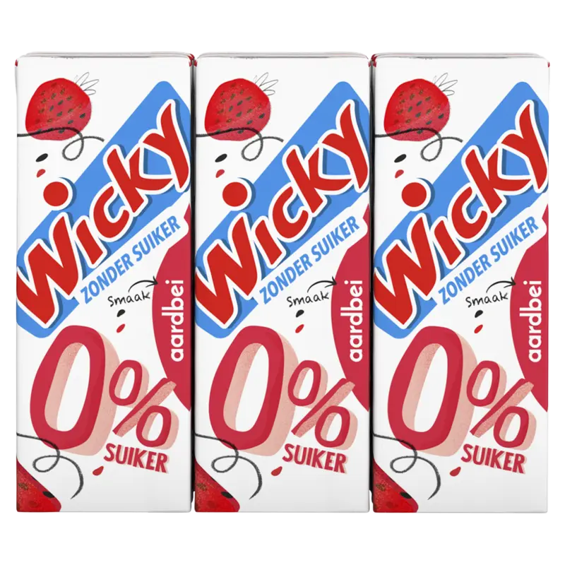 Wicky Aardbei 0% suiker 6-pack