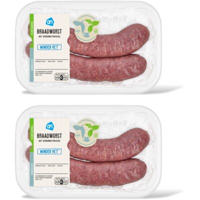 pdp-image-AH Braadworst minder vet 2 stuks 2-pack