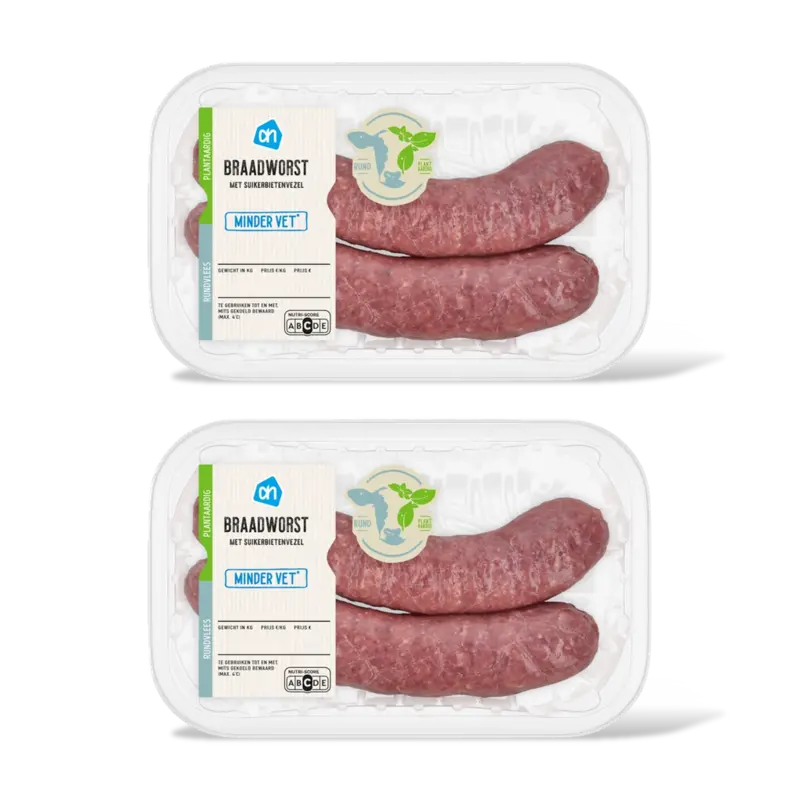 Braadworst minder vet 2-pack