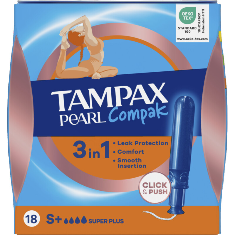 Een afbeelding van Tampax compak pearl super plus SP X18