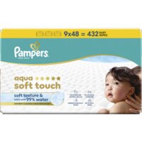 Pampers Aqua soft touch wipes 9-pack