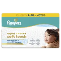 Pampers Aqua soft touch wipes 9-pack