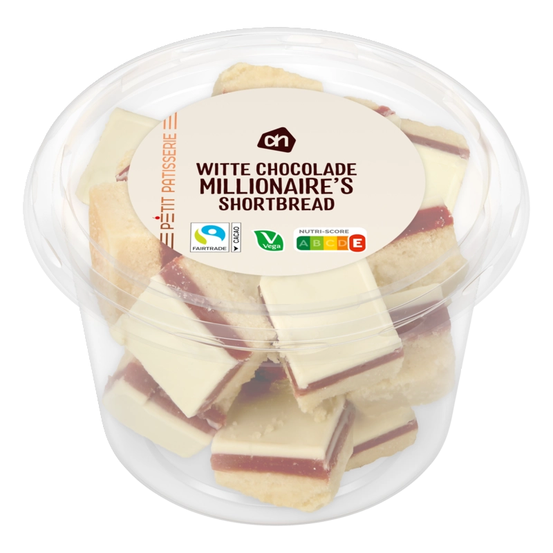 Witte chocolade millionaire's shortbread