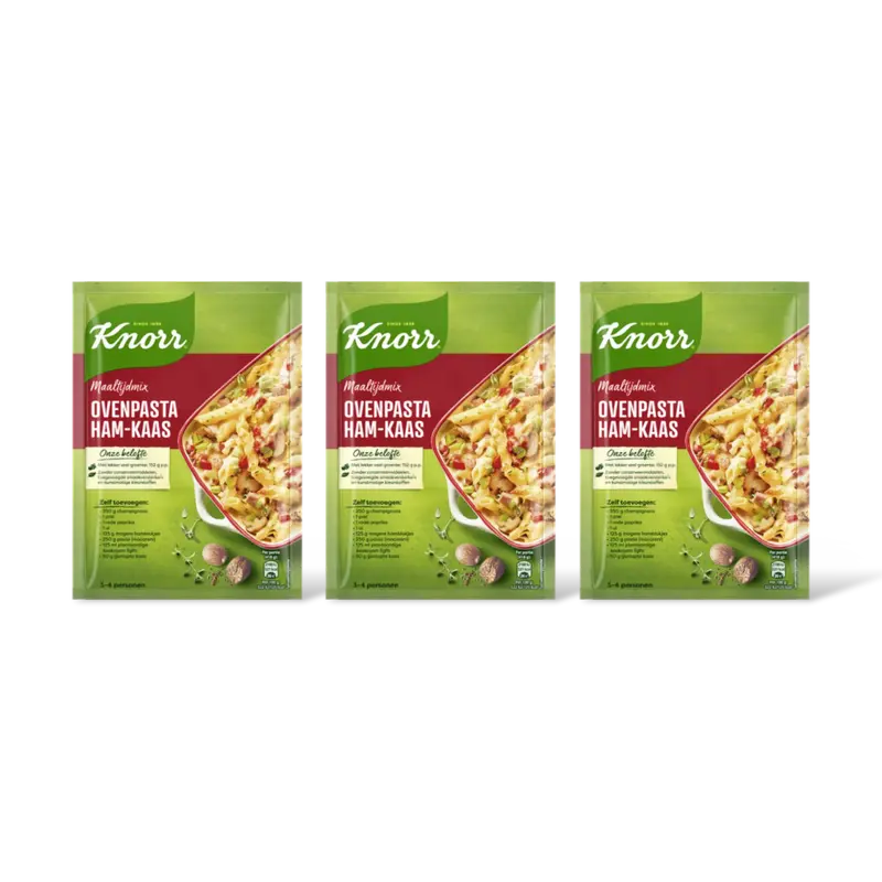Knorr Maaltijdmix ovenpasta ham-kaas 3-pack