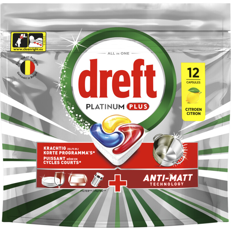 Dreft Platinum plus vaatwastabletten 6-pack